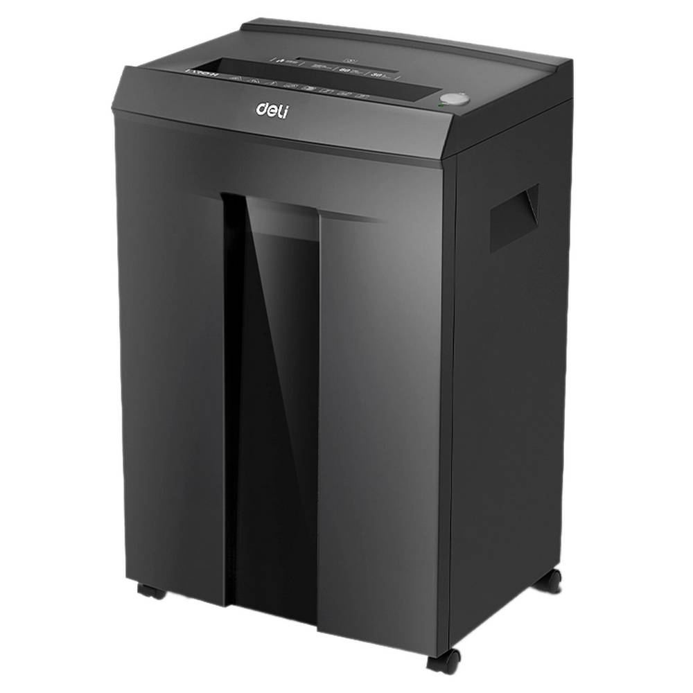 Шредер Deli Laro-H ET097 черный (секр.P-6) фрагменты 7лист. 30лтр. скобы пл.карты CD