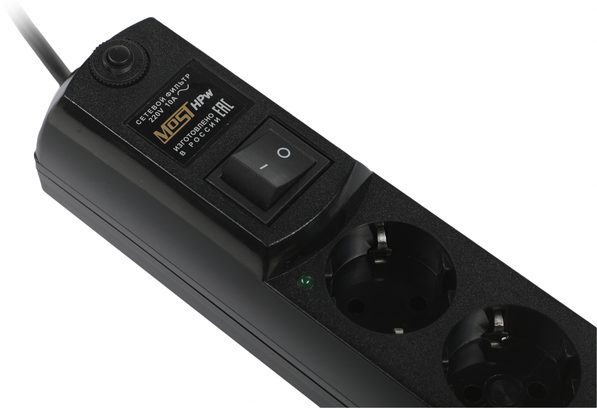 Сетевой фильтр Most HPw 2м (6 розеток) черный (коробка)