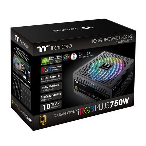 Блок питания Thermaltake ATX 750W Toughpower iRGB Plus 80+ gold (24+4+4pin) APFC 140mm fan color LED