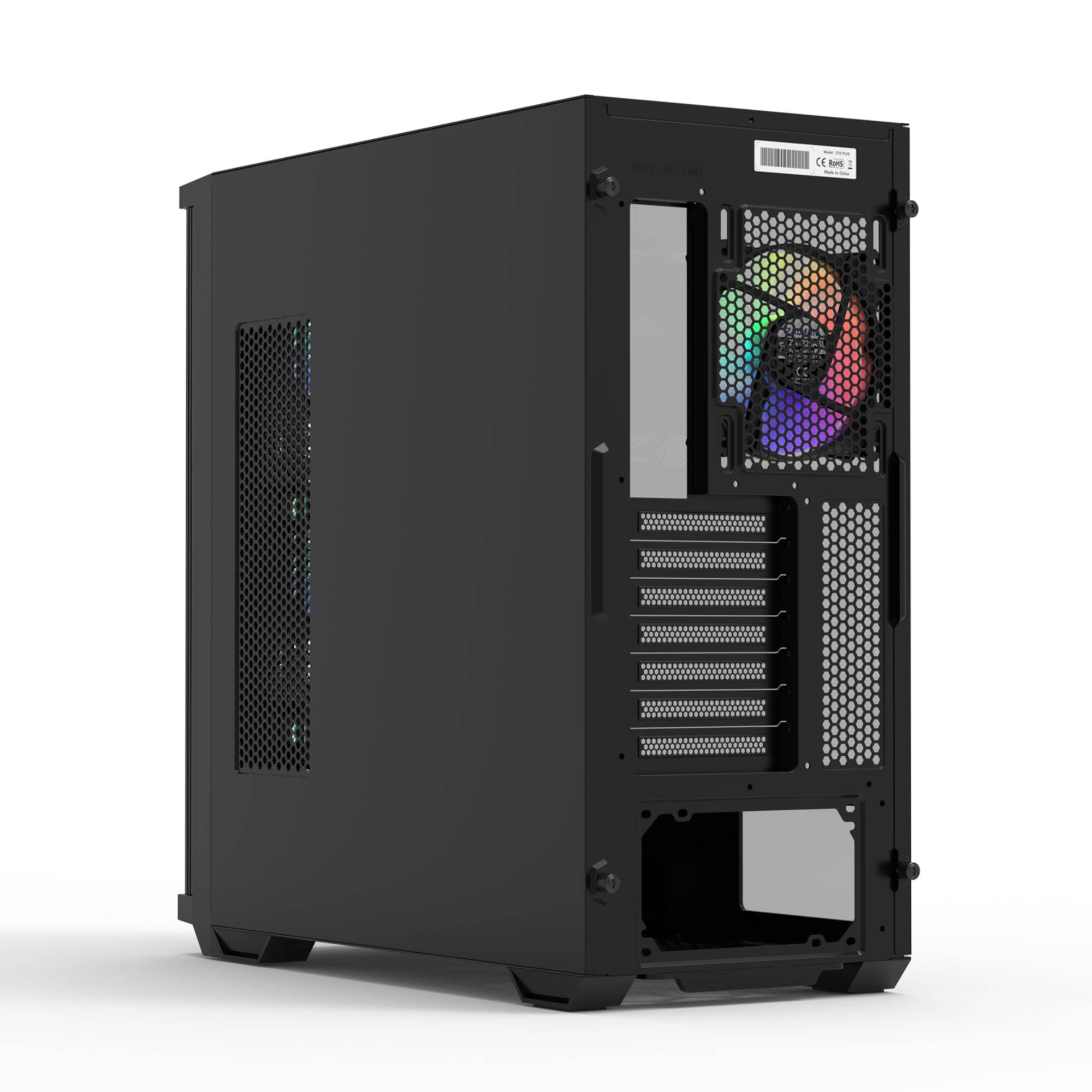 Корпус ZALMAN Z10 PLUS, ATX, BLACK, WINDOW, 2x3.5", 2x2.5", 2xUSB3.0, 1xUSB 3.1 Type-C, FRONT 3x140m