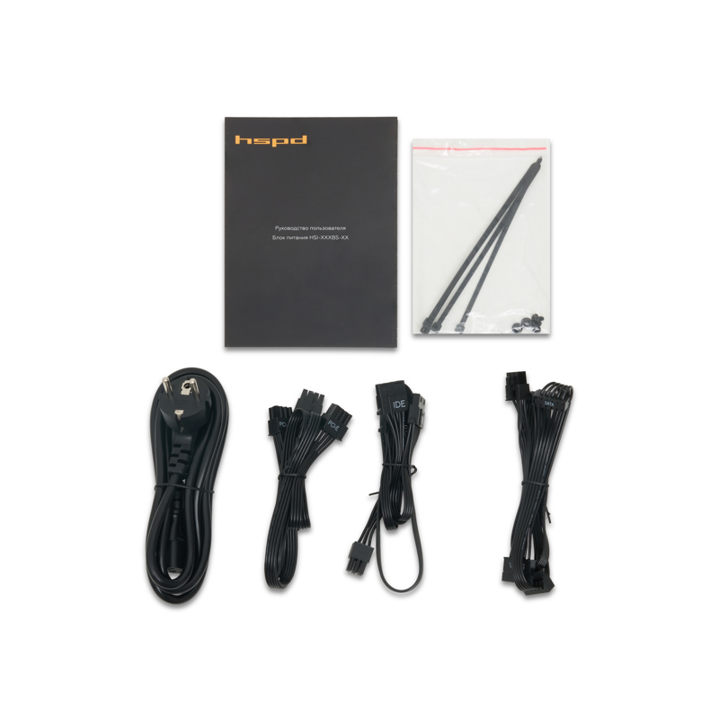 Блок питания HSPD, 550W 80+ Bronze (ATX, 2.31, Semi-modular, 1x24(20+4)pin 550mm, 1xCPU*2 8(4+4)pin 
