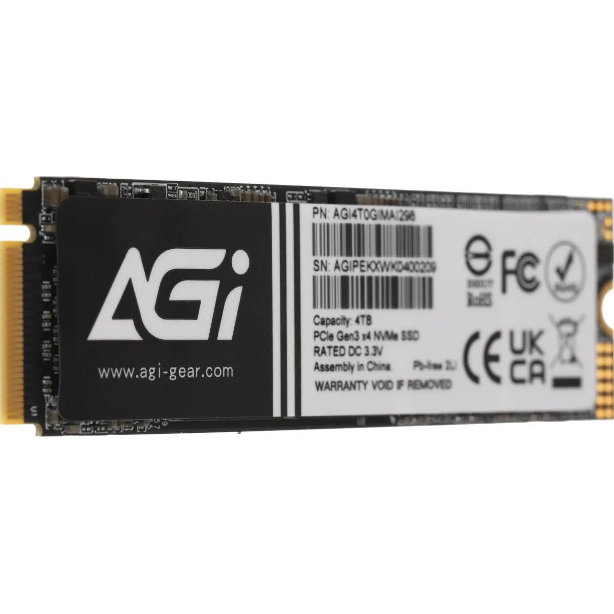 Твердотельный накопитель SSD AGI AI298 M.2 PCIe 4TB RETAIL-Color Box