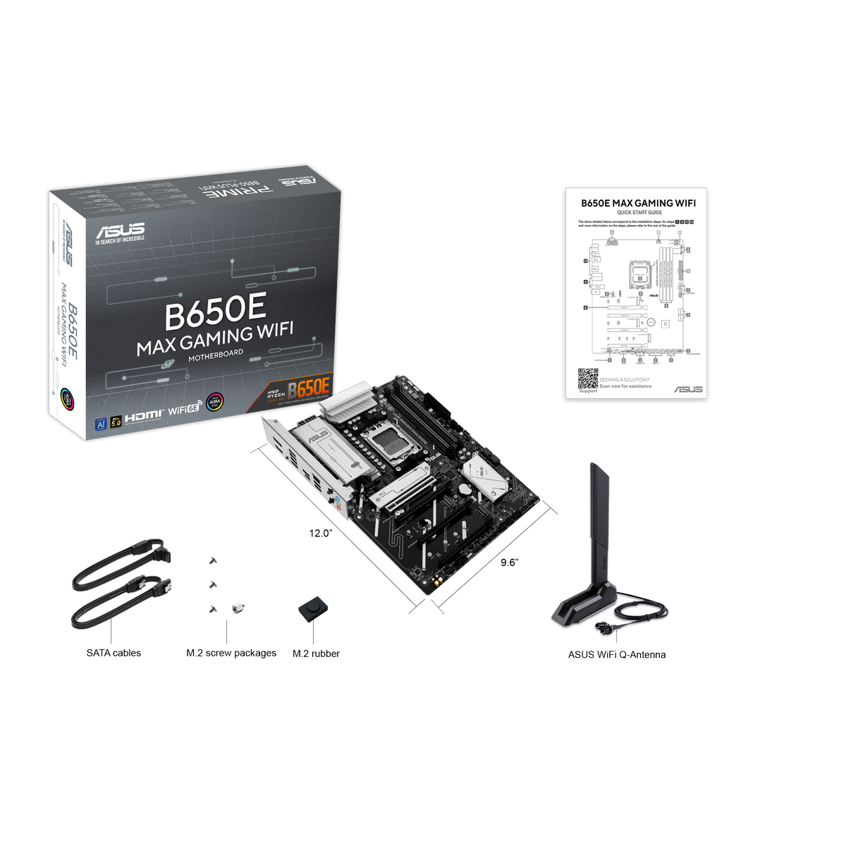 Материнская плата Asus B650E MAX GAMING WIFI Socket AM5 AMD B650 4xDDR5 ATX AC`97 8ch(7.1) 2.5Gg RAI