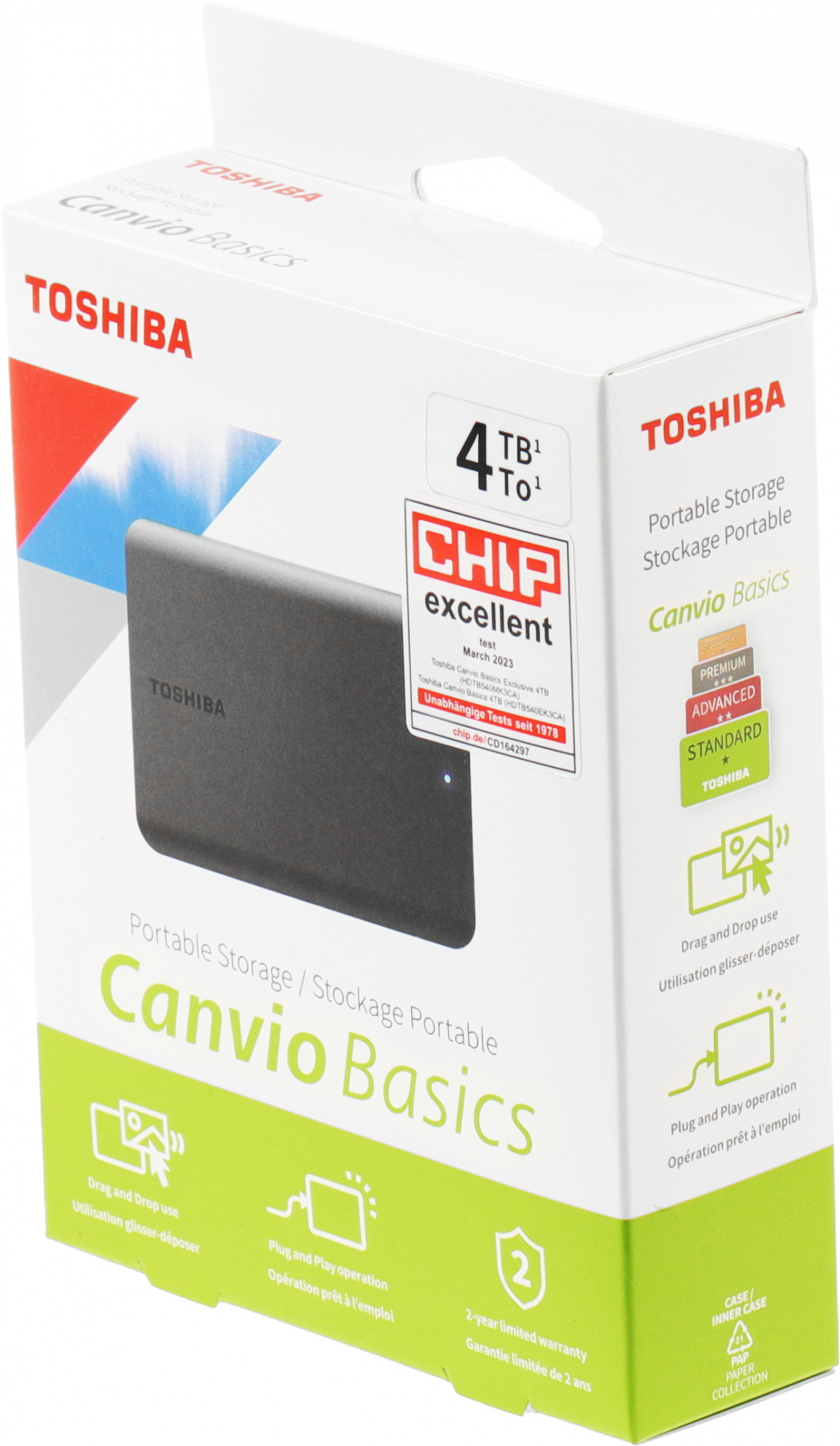Жесткий диск Toshiba USB3.0 4TB HDTB540EK3CA Canvio Basics 2.5" черный