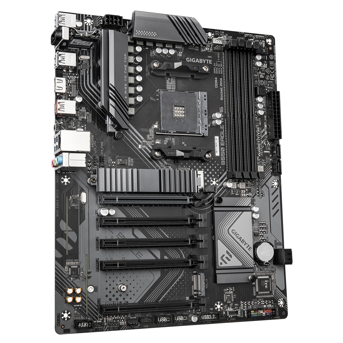 Материнская плата Gigabyte B550 EAGLE WIFI6 Soc-AM4 AMD B550 4xDDR4 ATX AC`97 8ch(7.1) GbLAN RAID+HD