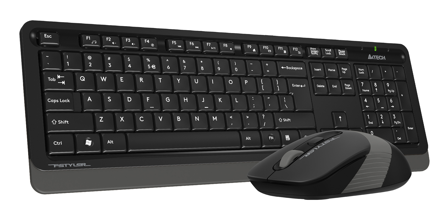 Клавиатура + мышь A4Tech Fstyler FG1010S клав:черный/серый мышь:черный/серый USB беспроводная Multim