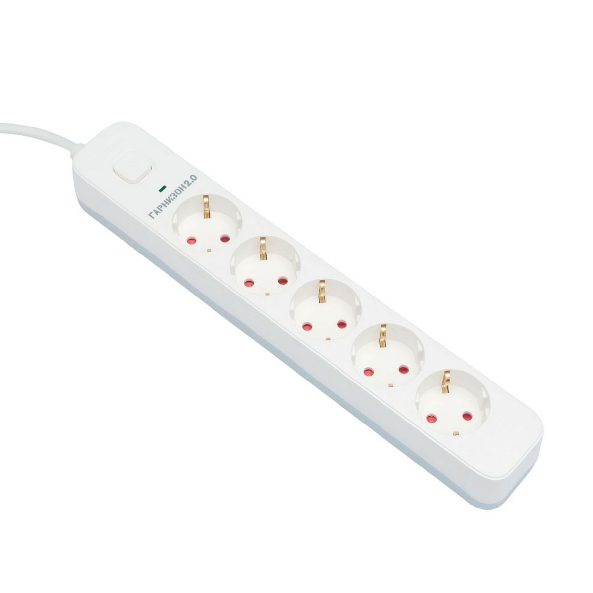 Гарнизон Сетевой фильтр 2.0  EPS-5-W-2  5р, 10А, 2м, ур.защиты 2+, белый, пакет (21442)