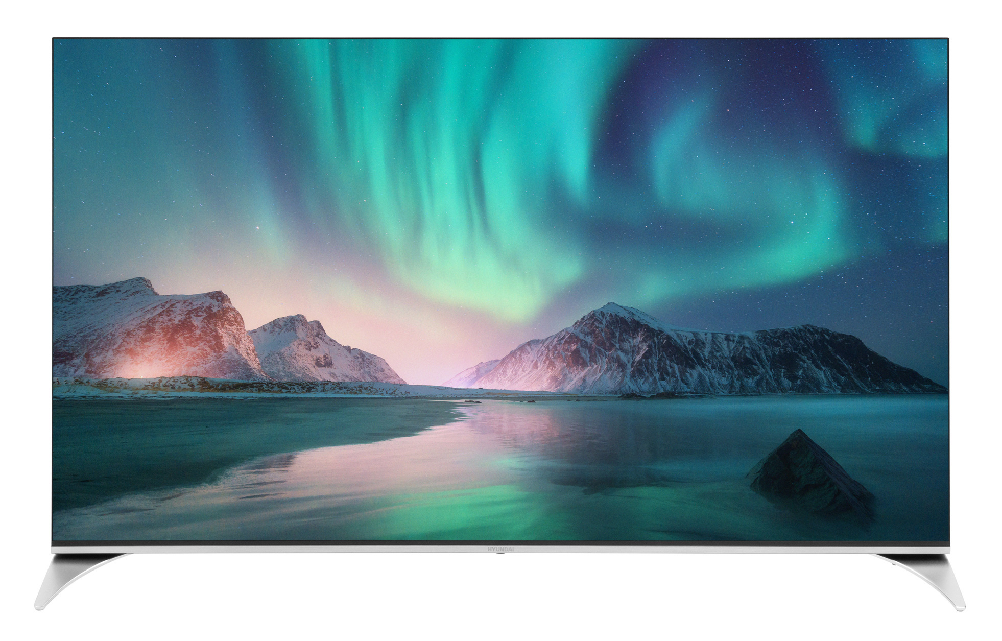 Телевизор QLED Hyundai 55" H-LED55QBU7500 Android TV Frameless черный/серебристый 4K Ultra HD 60Hz D
