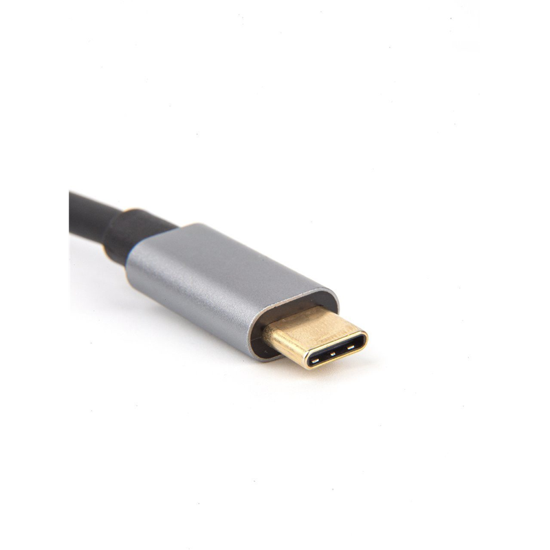 Кабель-концентратор USB 3.1 Type-Cm --> RJ-45+3port USB3.0(f)  Aluminum Shell VCOM