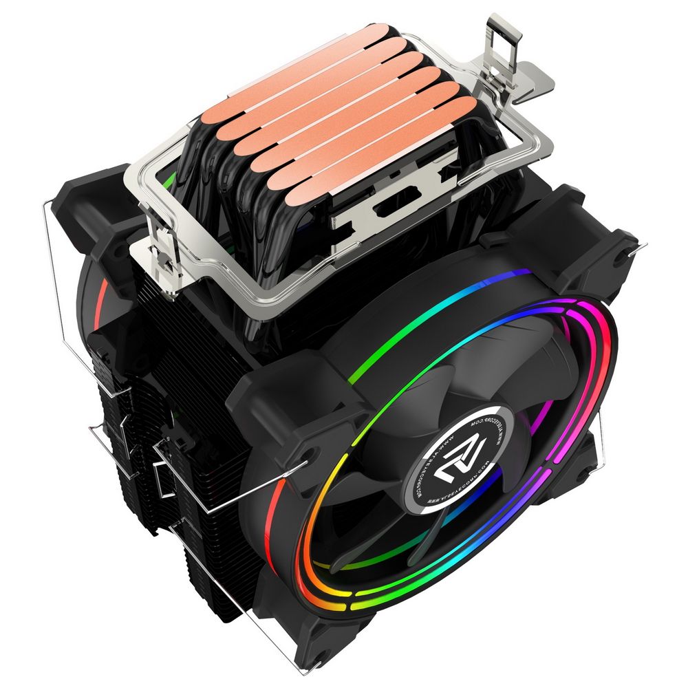 Вентилятор ALSEYE H120D Universal, TDP 200W, Heat Pipe:6mm*6pcs, 800/2000RPM, 11.6-35.3dB(A), RGB, R