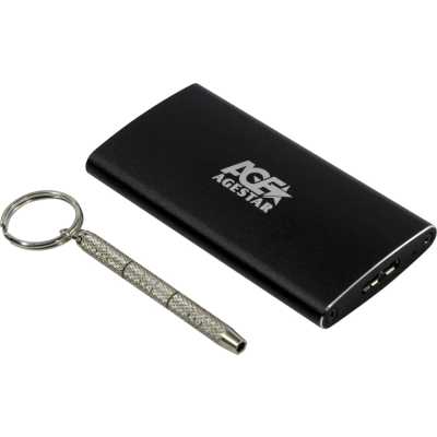 AgeStar 3UBMS2 (BLACK) USB 3.0 Внешний корпус mSATA, алюминий, черный