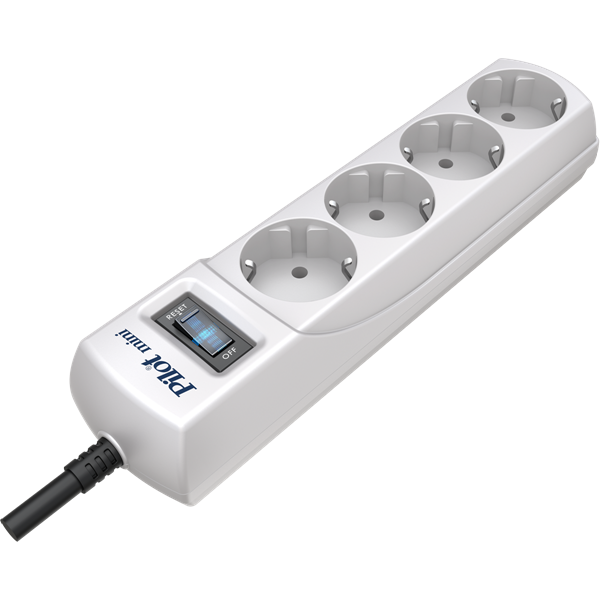Сетевой фильтр Pilot mini 3м (4 розетки) белый (коробка)