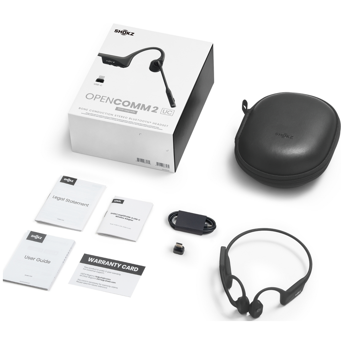 Гарнитура SHOKZ OpenComm2 UC 2025 Upgrade (With USB-C)(PN: C120-AC-BK)