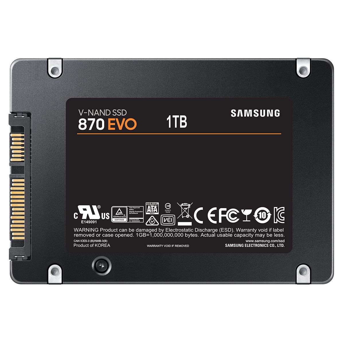 SSD жесткий диск SATA2.5" 1TB 6GB/S 870 EVO MZ-77E1T0B/AM SAMSUNG