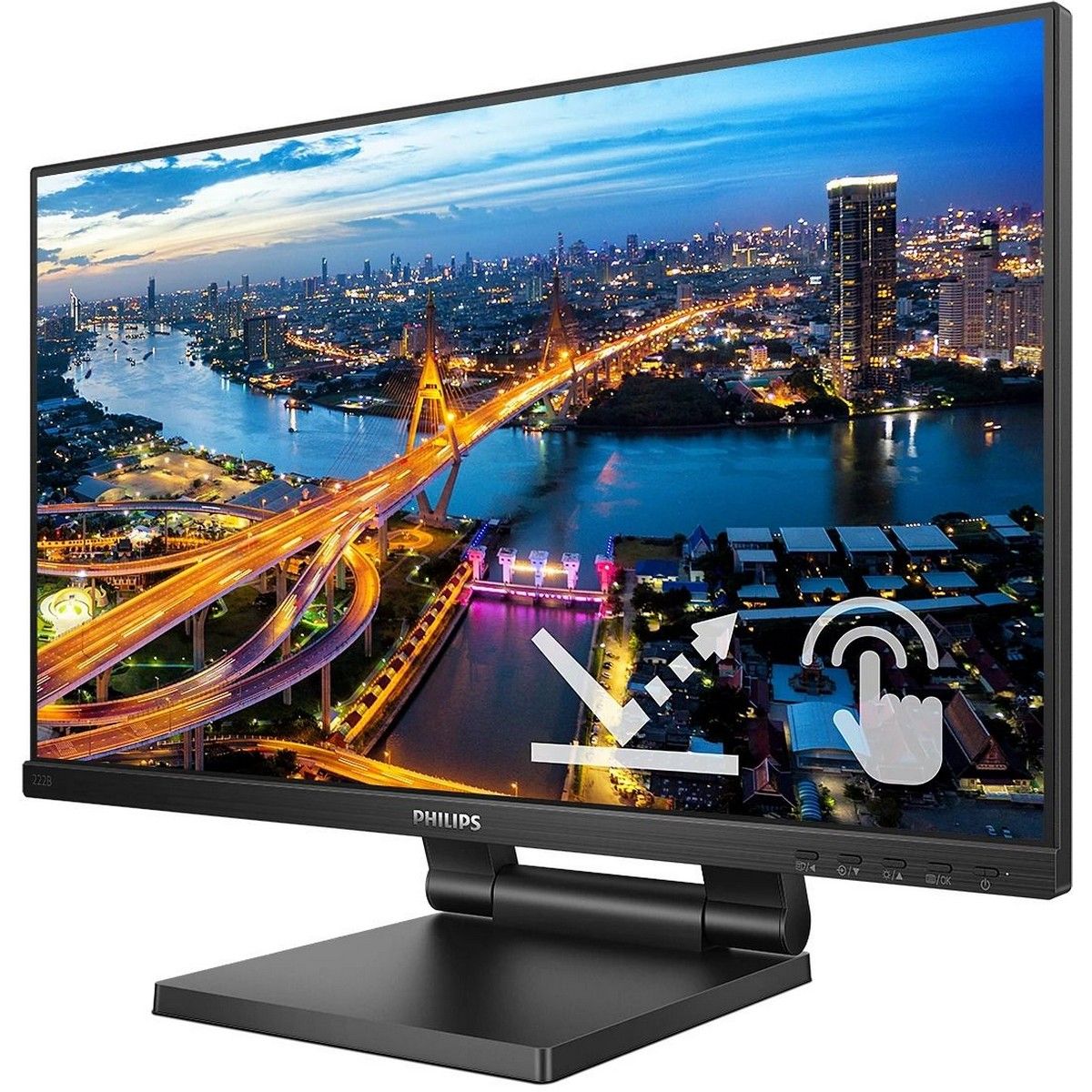 Монитор Philips 21.5" B Line 222B1TC черный IPS LED 16:9 HDMI M/M матовая HAS 250cd 178гр/178гр 1920