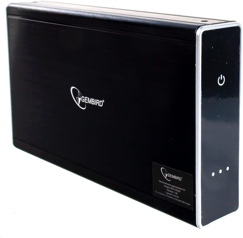 Gembird EE3-U3S-80 Внешний корпус 3.5" чёрный, USB 3.0, SATA, HDD/SSD, до 2 Тб, алюминий