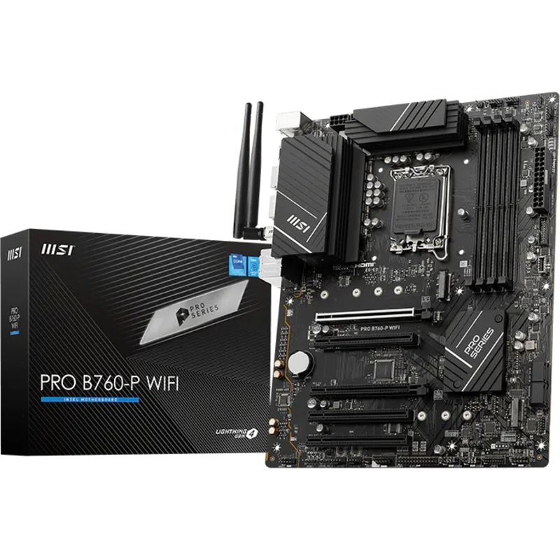 Материнская плата/ MB MSI INTEL B760 s1700, 4xDDR4(128GB), HDMI 2.1/DP, 2xPCIe 4.0x16, 3xPCIe 3.0x16