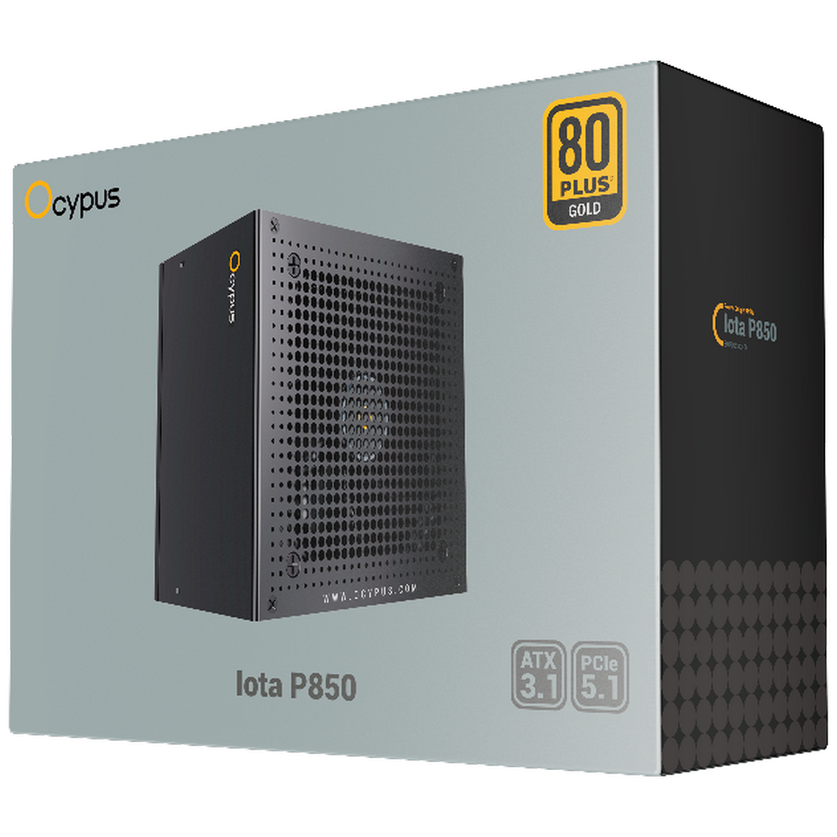 Блок питания Ocypus Iota P850, 850W, APFC, 80+ Gold, ATX 3.1, Fully Modular, 120mm Fan (P850-GF)