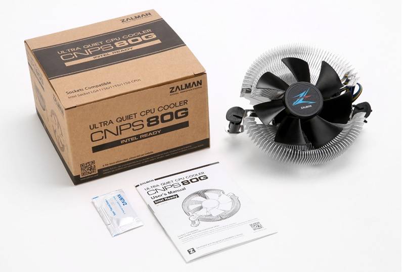 Кулер для процессора ZALMAN CNPS80G Rev.3, 85mm FAN, AL, 4-PIN PWM, 900-2500 RPM, 28DBA, LONG LIFE B