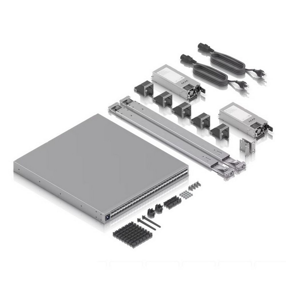 Ubiquiti UniFi Switch Enterprise Campus Aggregation Коммутатор в стойку, 48х 25G SFP28, 6х 100G QSFP