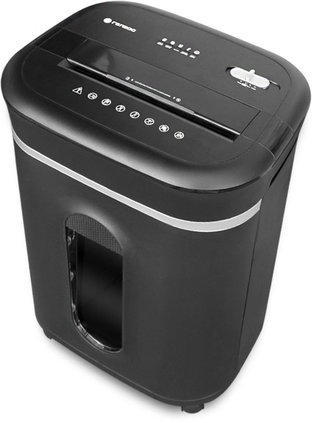 Шредер Heleos УМ28-4 черный/серебристый (секр.P-4) фрагменты 17лист. 28лтр. скрепки скобы пл.карты C