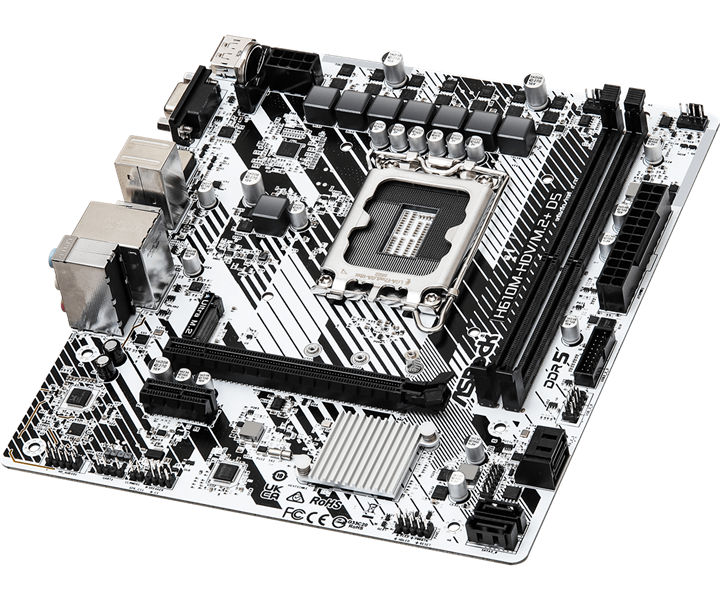 Материнская плата ASROCK H610M-HDV/M.2+ D5, LGA1700, H610, 2*DDR5, 4*SATA, 1*M.2, 1*USB 3.2, 4*USB 2