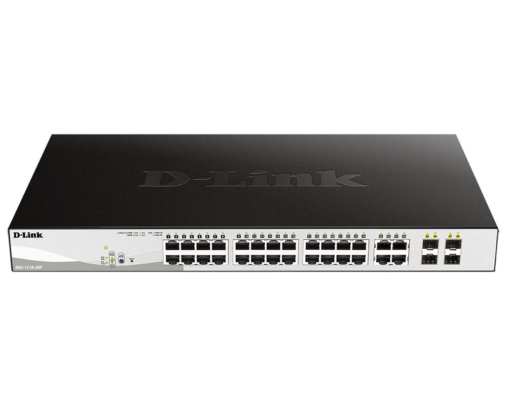 Коммутатор D-Link DGS-1210-28P/F DGS-1210-28P/F5A 24x1Гбит/с 4xКомбо(1000BASE-T/SFP) 24PoE 193W упра