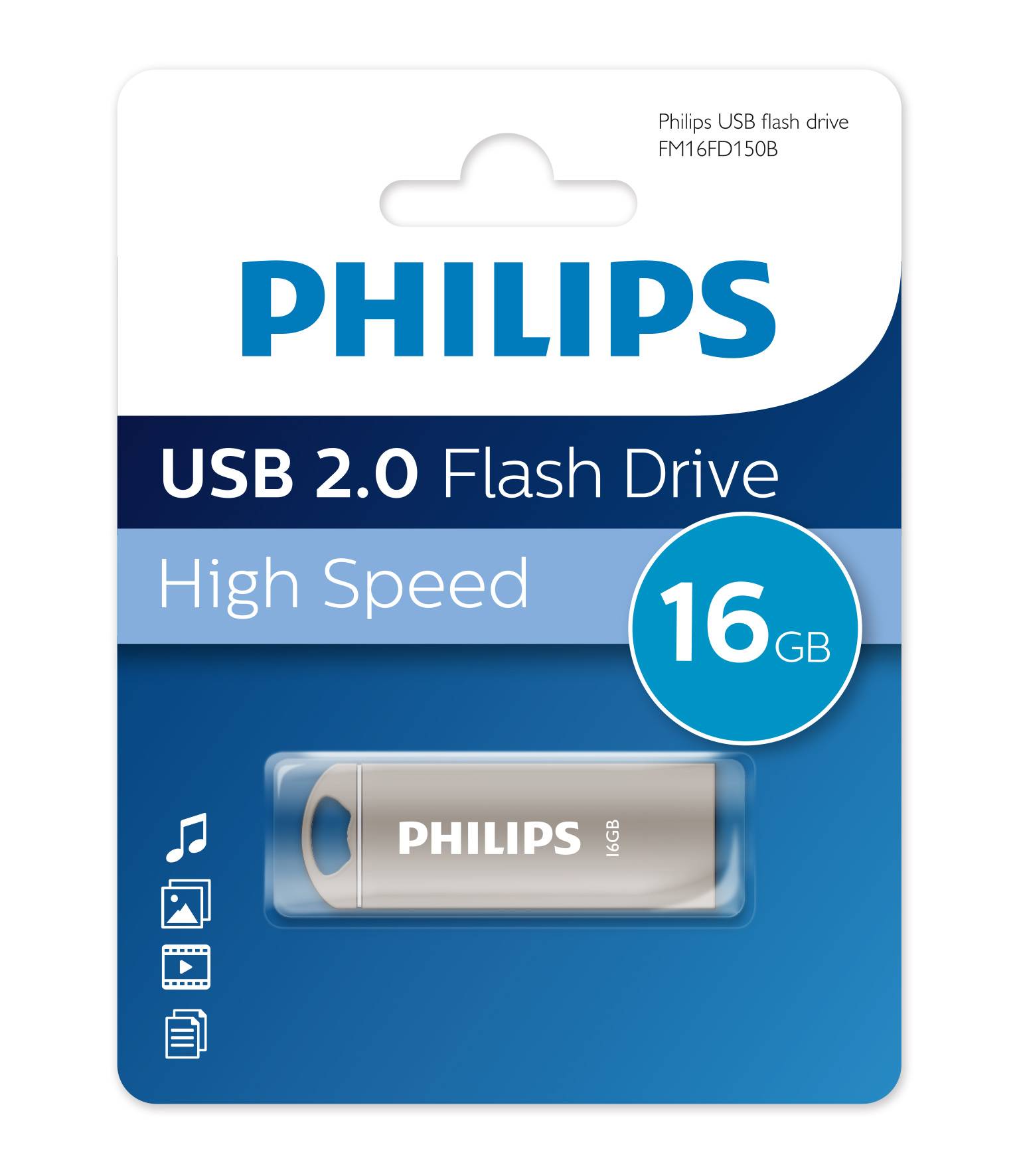 Флеш накопитель 16GB PHILIPS IRON 2.0 16GB, USB 2.0