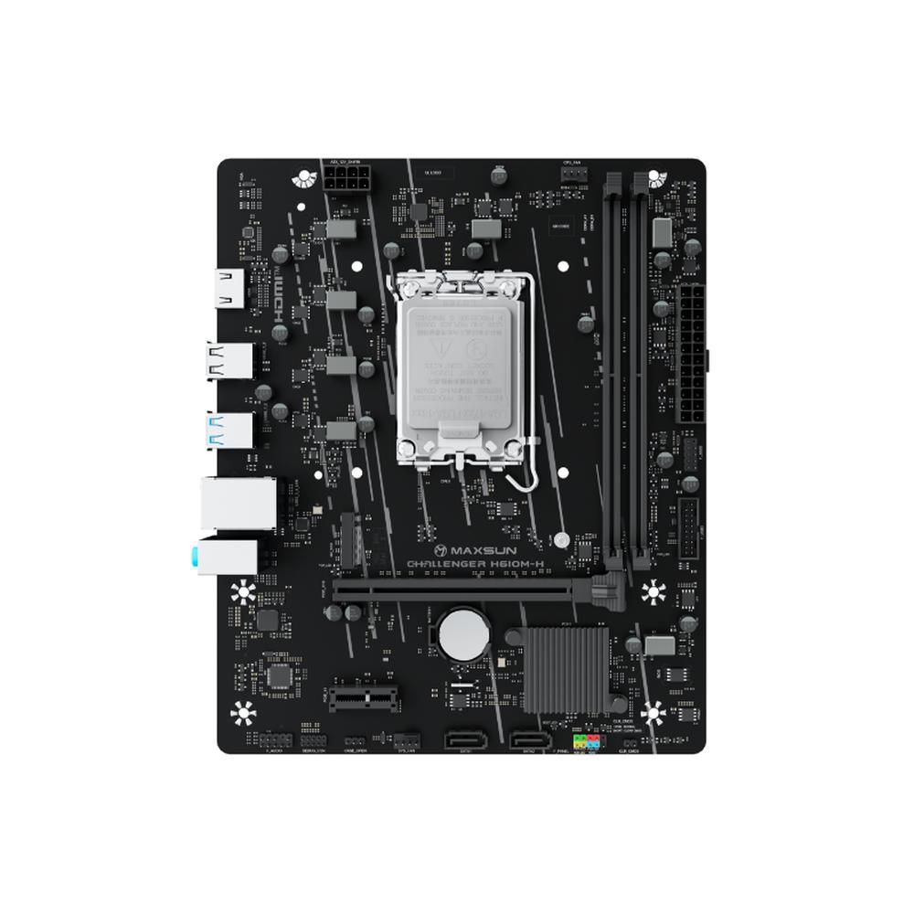 Материнская плата MAXSUN MS-Challenger H610M-H, LGA1700, H610, 2*DDR4, 3*SATA3, M.2, 2*USB 3.2, 4*US