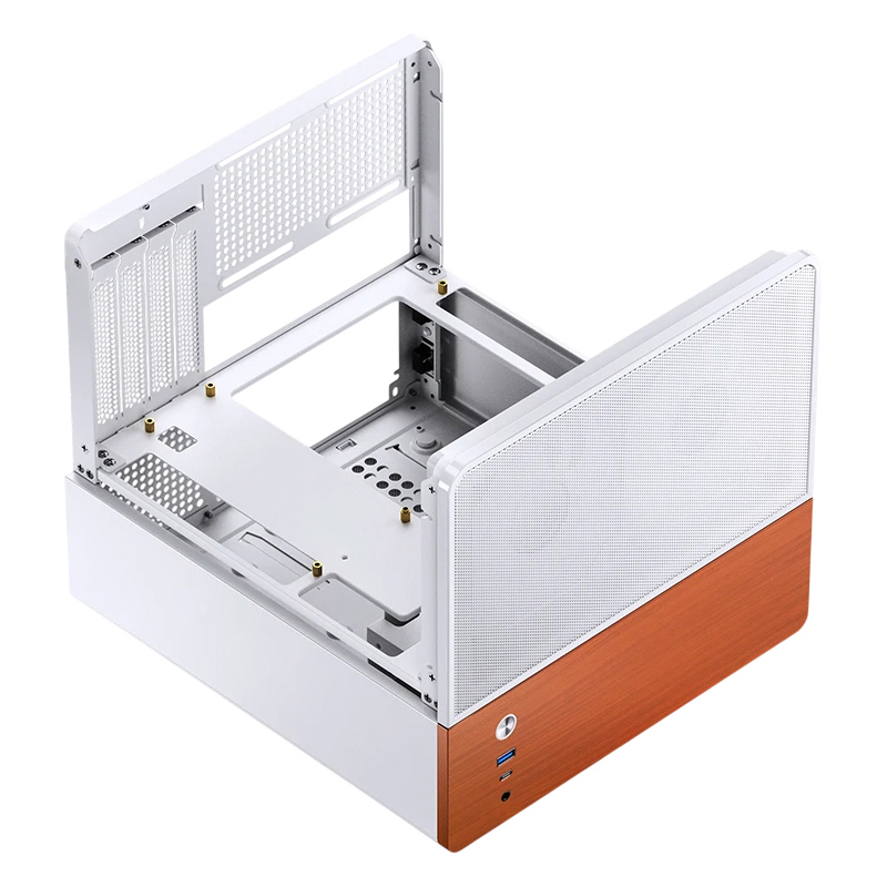 Корпус JONSBO V12, Mini-Tower, TG, 2x120mm, 1xUSB-A 3.0 + 1xUSB-C 3.2, mATX, mITX White