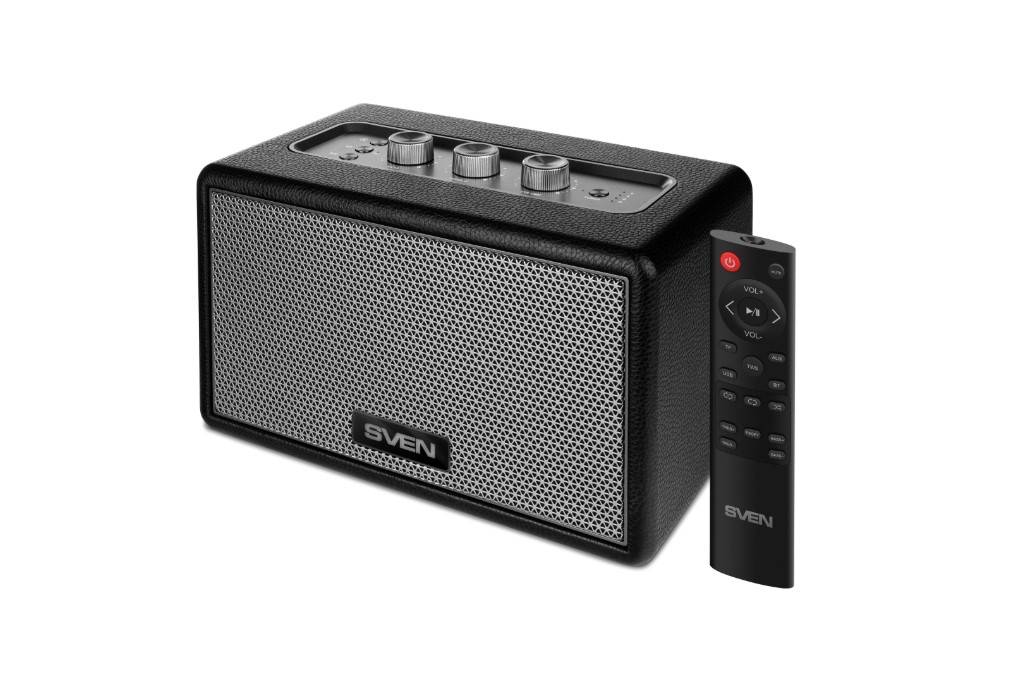 SVEN HA-950, черный, МДФ, эко-кожа (60 Вт, Bluetooth, USB, Micro SD, пульт)