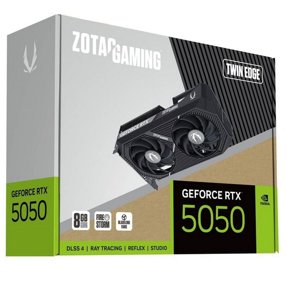 Видеокарта Zotac PCI-E 5.0 RTX 5050 TWIN EDGE NVIDIA GeForce RTX 5050 8Gb 128bit GDDR6 2572/20000 HD