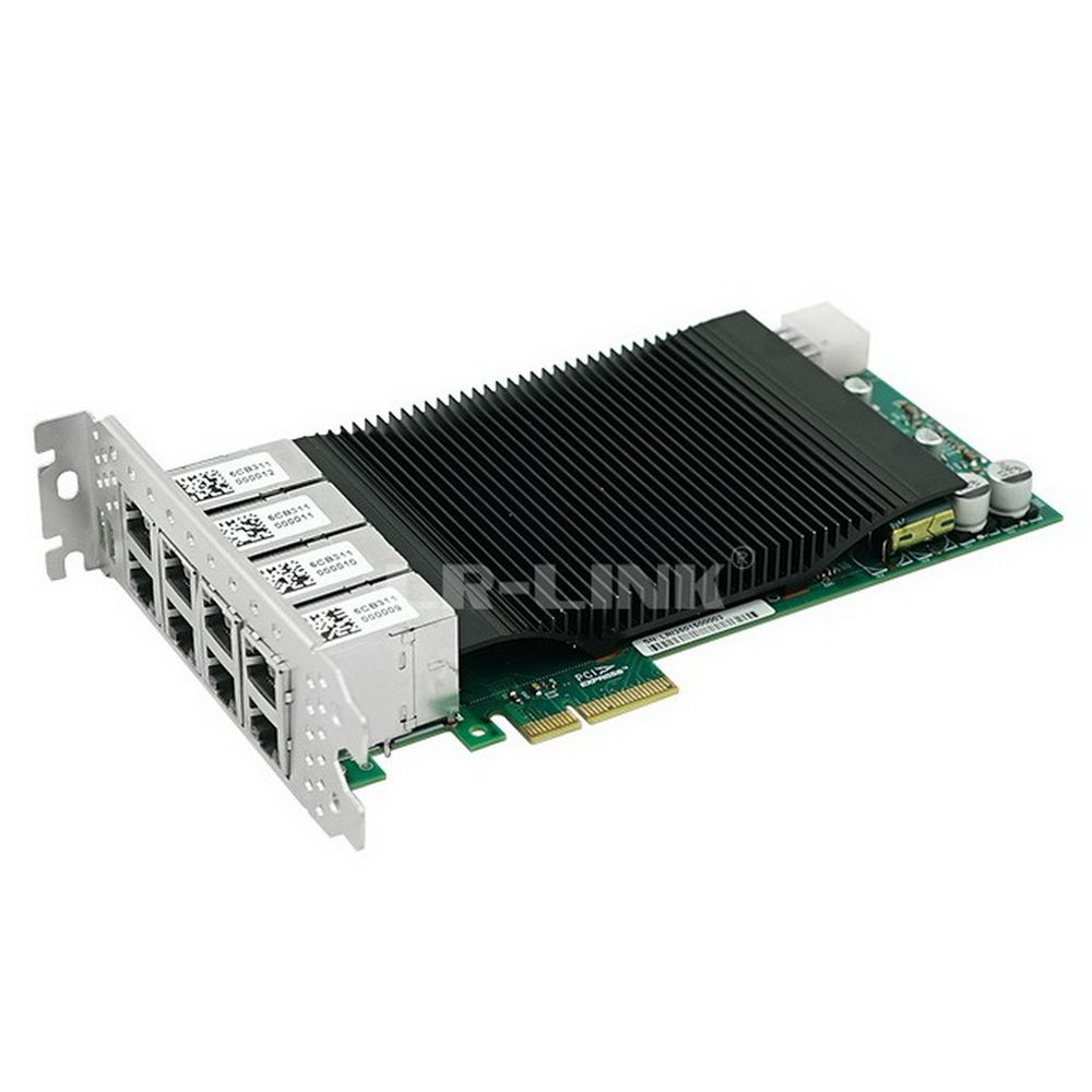 Сетевой адаптер Lr-Link LRES2008PT PCIe 2.1 x4, Intel i350, 8*RJ45 1G NIC Card, Dual Slot (302359)