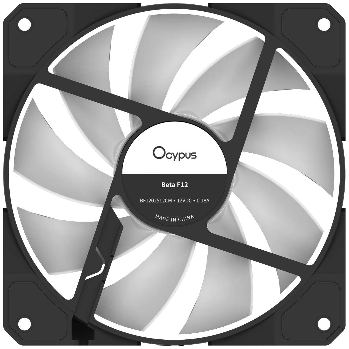 Вентилятор для корпуса Ocypus Beta F12 BK ARGB, 120x120x25mm, 3-PIN, 800-1600 RPM, 29 DBA MAX, HYDRO