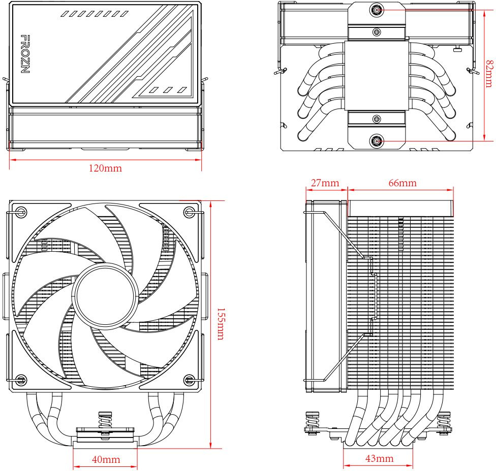 Устройство охлаждения(кулер) ID-Cooling Frozn A610 ARGB Soc-AM5/AM4/1200/1700/1851 белый 4-pin 29.9d