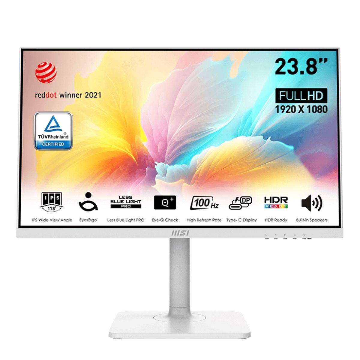 Монитор MSI 23.8" Modern MD2412PW белый IPS LED 1ms 16:9 HDMI M/M матовая HAS Piv 300cd 178гр/178гр 