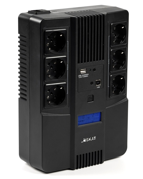 Источник бесперебойного питания (8935) Бастион SKAT-UPS AI 800ВА/480Вт/line-interactive/АКБ 9Ачx1/ 3