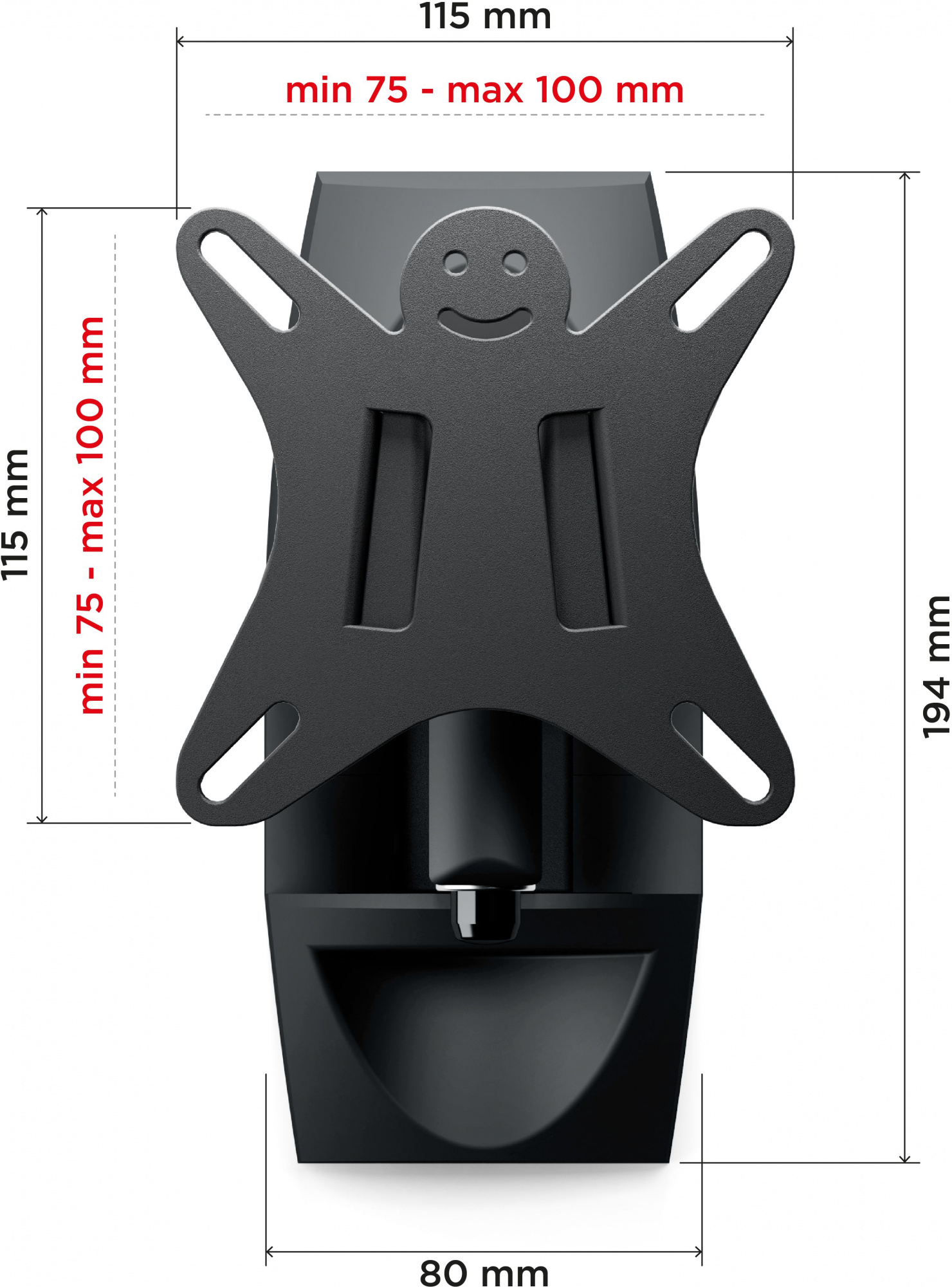 Кронштейн для телевизора Holder LCDS-5004 металлик 10"-26" макс.25кг настенный поворот и наклон