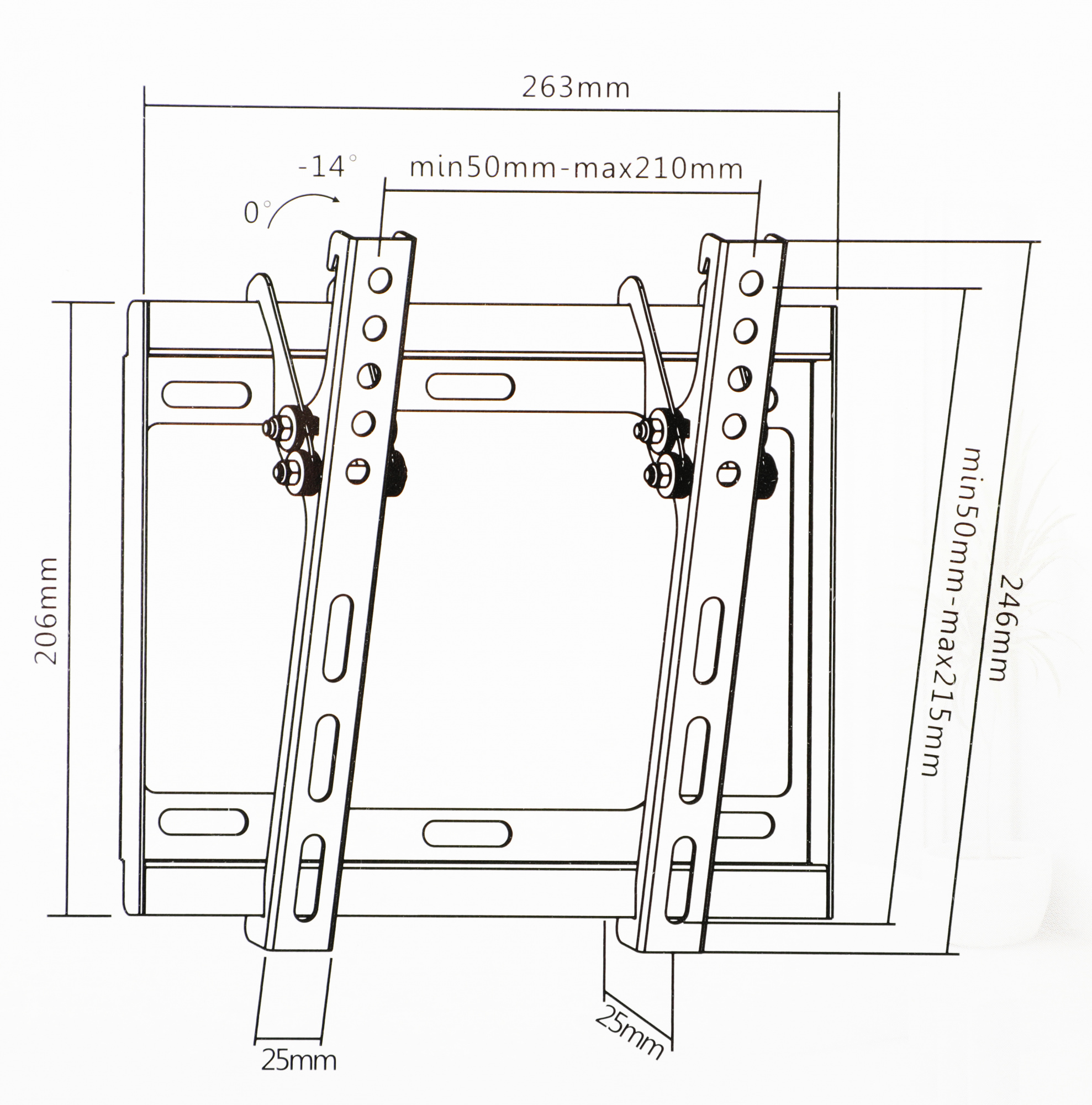 Кронштейн для телевизора Ultramounts UM831TW белый 17"-43" макс.35кг настенный наклон
