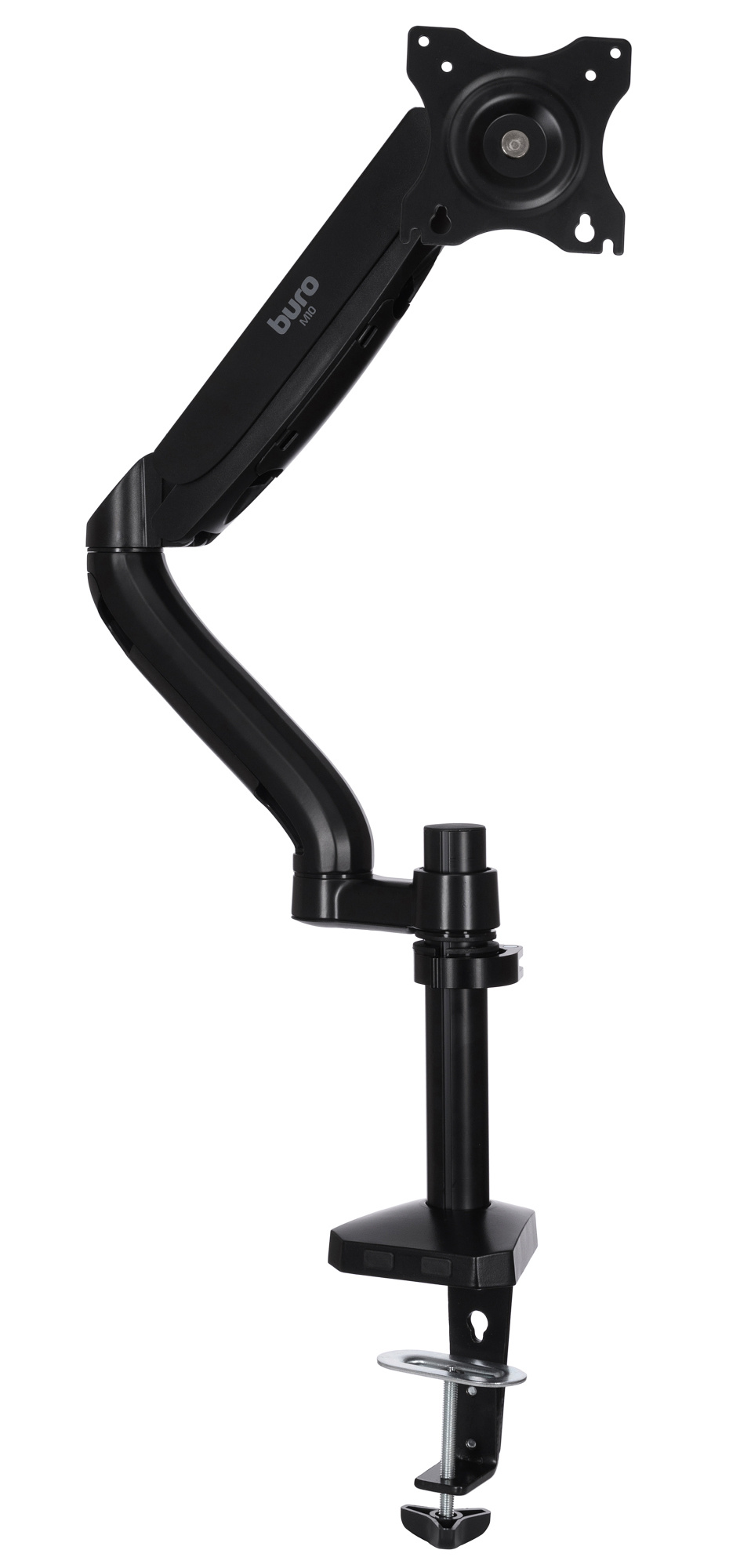 Кронштейн для мониторов ЖК Buro M10 черный 17"-27" макс.9кг крепление к столешнице поворот и наклон