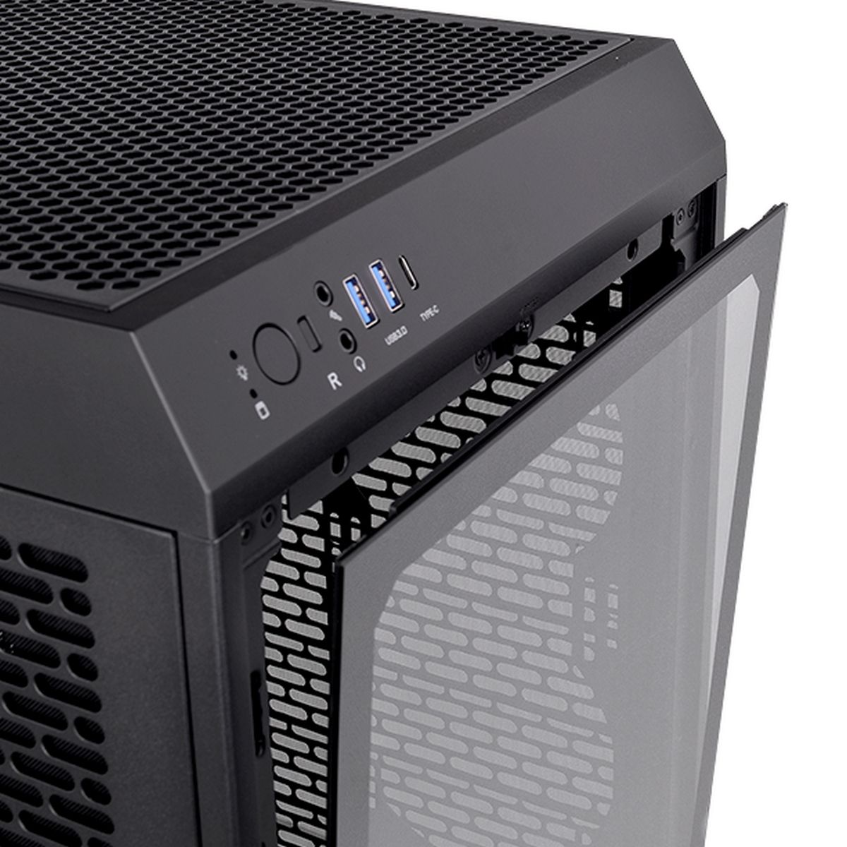 Корпус Thermaltake The Tower 200/Black/Win/SPCC/Tempered Glass*1/CT140 Fan*2/Color Box