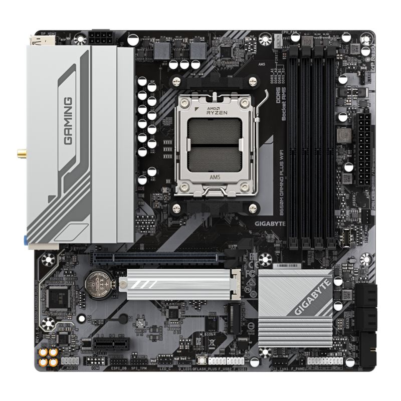 Материнская плата Gigabyte B650M GAMING PLUS WF Socket AM5 AMD B650 4xDDR5 mATX AC`97 8ch(7.1) 2.5Gg