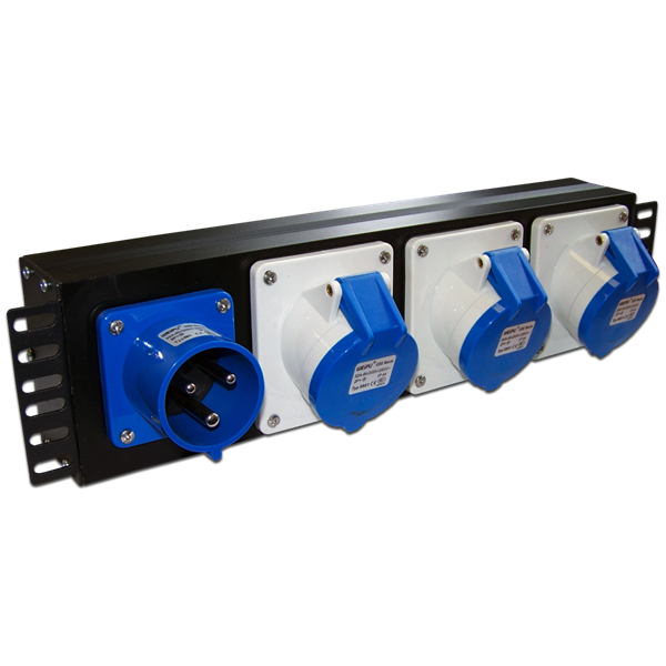 Блок розеток Блок розеток 19", 1-фазный без выключателя, 32A / 250V,1х3 IEC309, без шнура питания, с