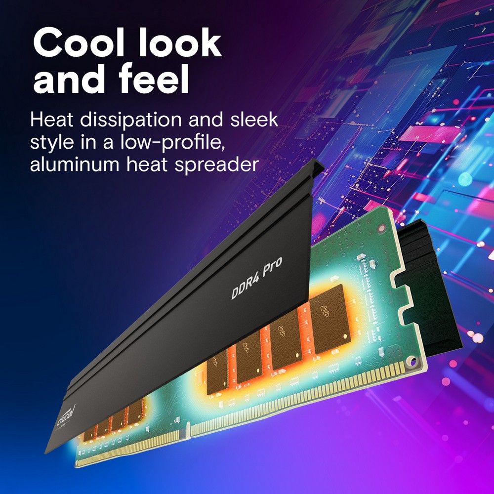 Модуль памяти 32GB Crucial DDR4 3200 DIMM  Pro Overclocking Desktop Memory Non-ECC, CL22, 1.2V, DRx8