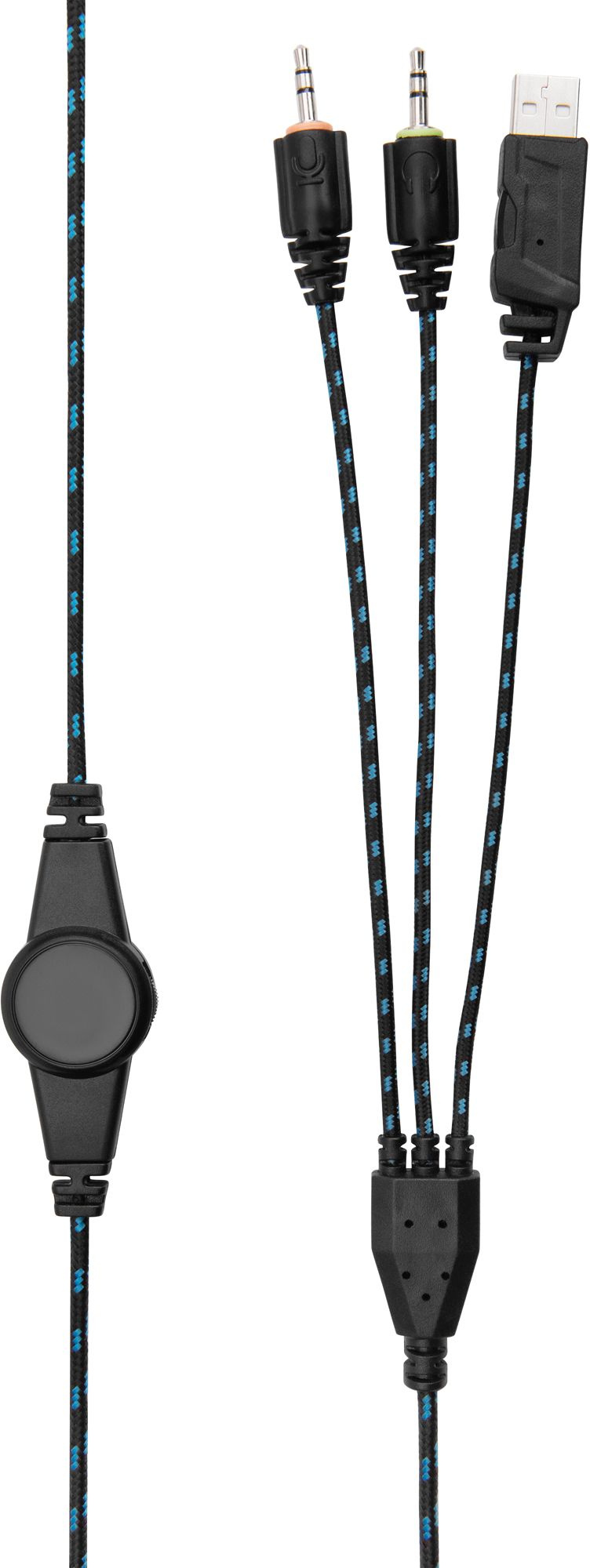 Наушники с микрофоном Оклик HS-L400G ZEUS черный/синий 2.2м мониторные оголовье (359480)