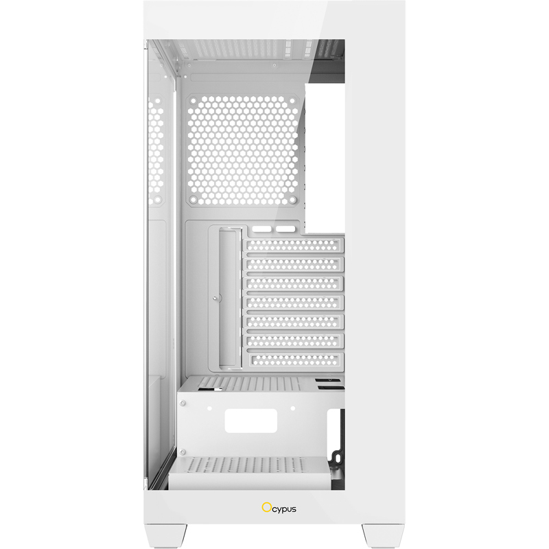 Корпус Ocypus Gamma C72 WH, Midi-Tower, TG, no fans, 2xUSB-A 2.0 + 1xUSB-A 3.0, ATX, mATX, mITX Whit