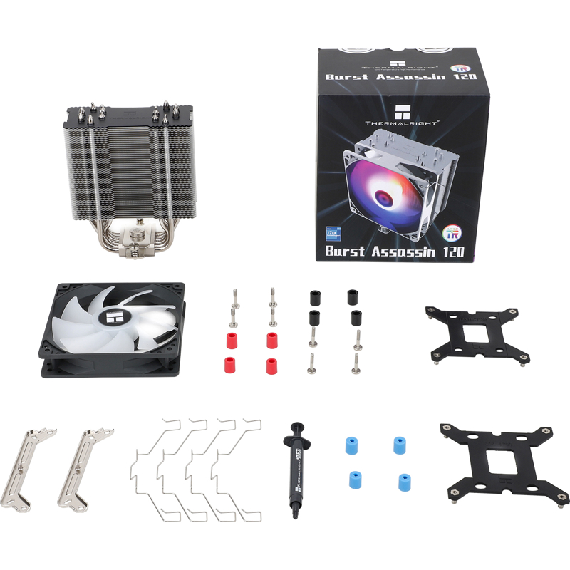 Устройство охлаждения(кулер) Thermalright Burst Assassin 120 ARGB Soc-AM5/AM4/1200/1700/1851 серебри