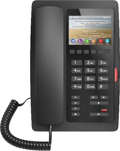 SIP телефон Fanvil H5W, 2 SIP-акк., 3.5", 480x320 Цвет. экран, POE, БП в комп., 2x100 Mbps, Wi-Fi, Ч