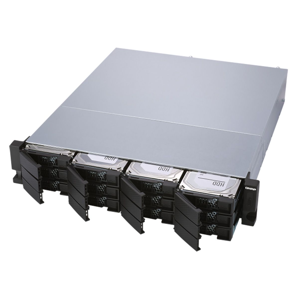 QNAP TL-R1200S-RP SATA 6GB/s JBOD storage enclosure, 12-tray 3,5"/2,5" w/o HDD, 3 x SFF-8088, 2 PSU.