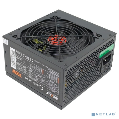 Ginzzu CB700 12CM black,24+4p,2 PCI-E(6+2), 6*SATA, 3*IDE,оплетка MB, кабель питания